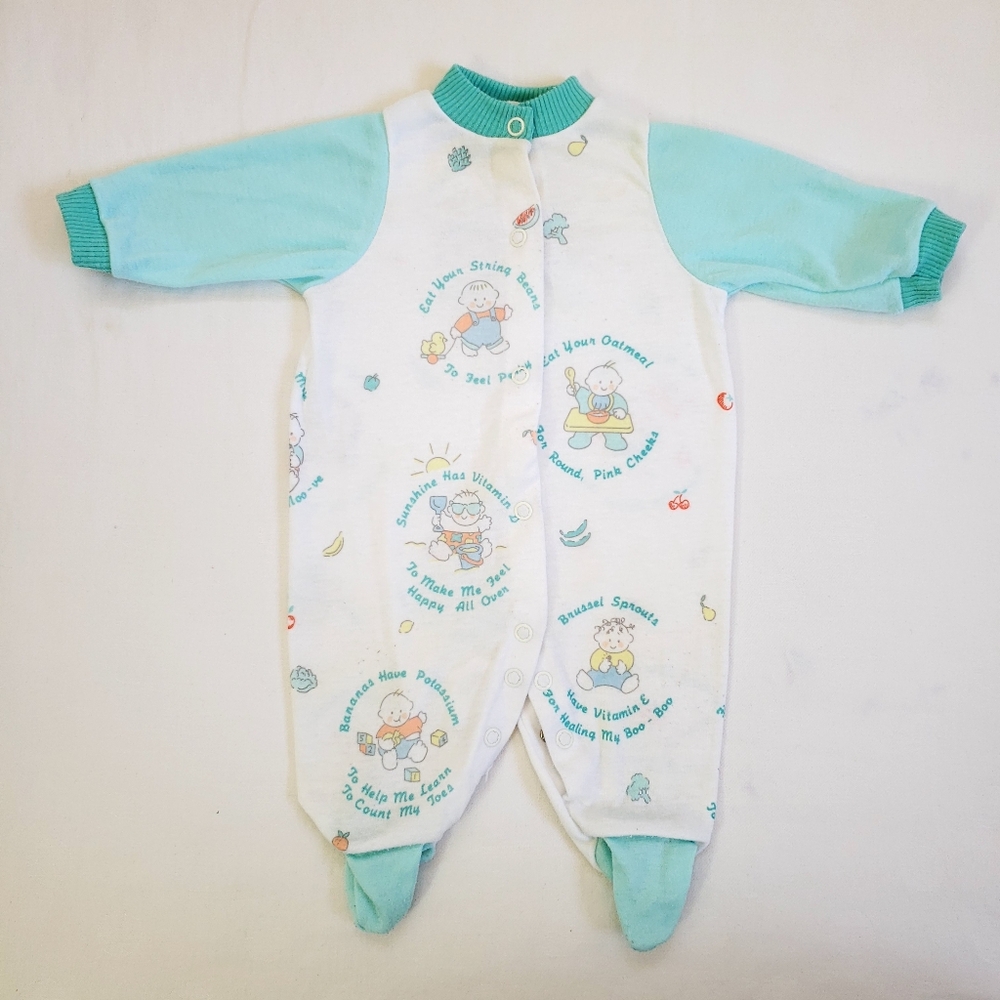 Adorable White and Mint Baby Onesie